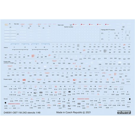 Eduard 1:48 Mi-24D stencils dla Zvezda