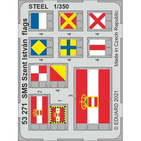 Eduard 1:350 SMS Szent Istv�n flags STEEL0 dla Trumpeter