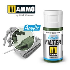 Ammo of MIG ACRYLIC FILTER - GREEN BLACK - 15ml
