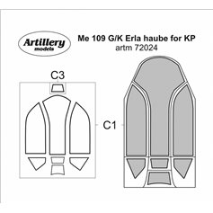 Fly ARTM72024 Me 109 G/K Erla haube for KP maska 1/72