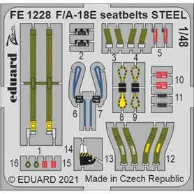 Eduard STEEL 1:48 Pasy bezpieczeństwa do F/A-18E dla Hobby Boss
