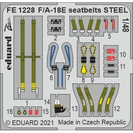 Eduard 1:48 F/A-18E seatbelts STEEL dla HOBBY BOSS