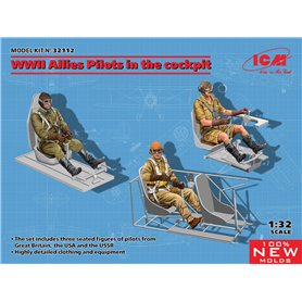 ICM 32112 WWII Allies Pilots in the cockpit (British, American, Soviet) (new molds)