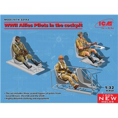 ICM 1:32 WWII ALLIES PILOTS IN THE COCKPIT
