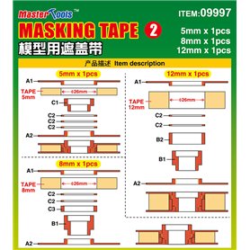 Trumpeter MASTER TOOLS 09997 Taśma maskująca MASKING TAPE 2 - 5mm + 1.8mm + 12mm