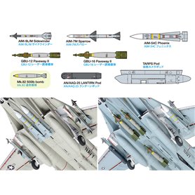 Tamiya 1:48 Grumman F-14A Tomcat - LATE MODEL - CARRIER LAUNCH SET