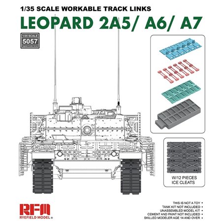 RFM-5057 1/35 Scale Workable Track Links Leopard 2A5/A6/A7