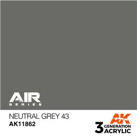AK Interactive 3RD GENERATION ACRYLICS - NEUTRAL GREY 43 - 17ml