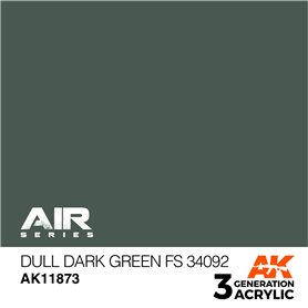 AK Interactive 3RD GENERATION ACRYLICS - DULL DARK GREEN - FS 34092 - 17ml