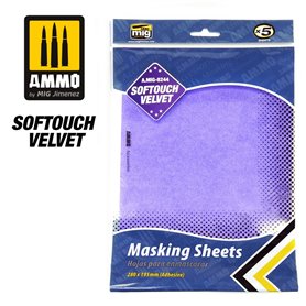 Ammo of MIG 8244 Arkusz taśmy maskującej Softouch Velvet Masking Sheets (x5 sheet