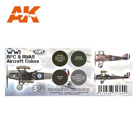 AK Interactive Zestaw farb WWI RFC AND RNAS - BRITISH AIRCRAFT COLORS