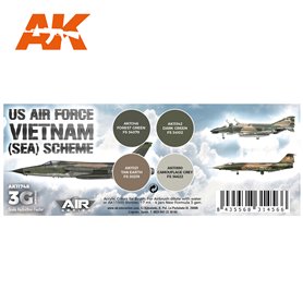 AK Interactive Zestaw farb US AIR FORCE SOUTH EAST ASIA SEA SCHEME