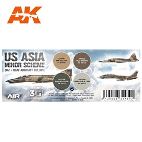 AK Interactive Zestaw farb US ASIA MINOR SCHEME - IIAF/IRIAF AIRCRAFT COLORS