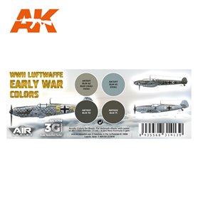 AK Interactive Zestaw farb WWII LUFTWAFFE EARLY WAR COLOURS SET