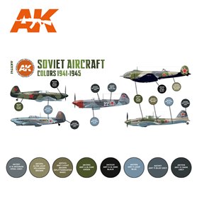 AK Interactive Zestaw farb SOVIET AIRCRAFT COLORS 1941-1945 SET