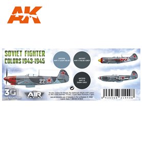 AK Interactive Zestaw farb Soviet Fighter Colors 1943-1945 SET 3G