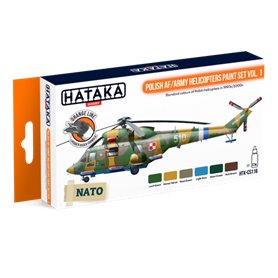 Hataka CS116 ORANGE-LINE Zestaw farb POLISH AF/ARMY HELICOPTERS - VOL.1
