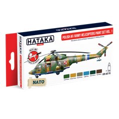 Hataka AS116 RED-LINE Zestaw farb POLISH AF/ARMY HELICOPTERS - VOL.1