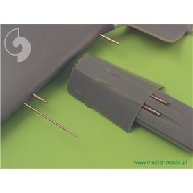 Master 1:48 Zestaw uzbrojenia - końcówki MG 17, lufy MG FF, lufy MG 151 wraz z osłonami oraz rurka Pitota do Fw-190 A-2-A-5