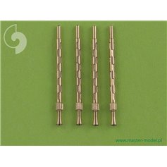 Master 1:48 Metal gun barrels of British Browning Mk.2 .303 caliber - 7.7mm w/flame arrester for Mosqito, Lancaster - 4pcs. 