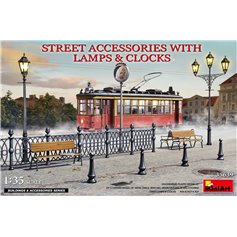 Mini Art 1:35 STREET ACCESSORIES W/LAMP AND CLOCKS