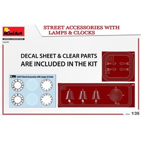 Mini Art 1:35 STREET ACCESSORIES W/LAMP AND CLOCKS