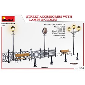 Mini Art 1:35 STREET ACCESSORIES W/LAMP AND CLOCKS