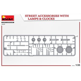 Mini Art 1:35 STREET ACCESSORIES W/LAMP AND CLOCKS