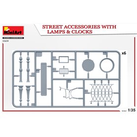 Mini Art 1:35 STREET ACCESSORIES W/LAMP AND CLOCKS