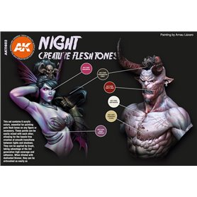 AK Interactive Zestaw farb NIGHT CREATURES FLESH TONE SET - 3RD GENERATION ACRYLICS