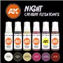 AK Interactive Zestaw farb NIGHT CREATURES FLESH TONE SET - 3RD GENERATION ACRYLICS