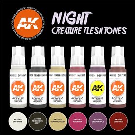 AK Interactive Zestaw farb NIGHT CREATURES FLESH TONE SET - 3RD GENERATION ACRYLICS