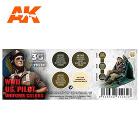 AK Interactive Zestaw farb WWII US UNIFORM COLORS - 3RD GENERATION ACRYLICS