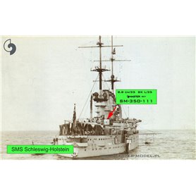 Master 1:350 Niemieckie działo 8,8cm/35 SK L/35 do Schlezwig-Holstein 1908 - 4szt.
