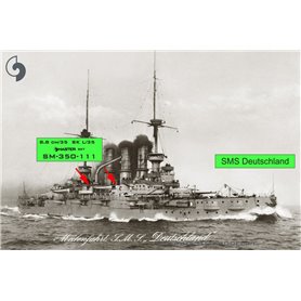 Master 1:350 Niemieckie działo 8,8cm/35 SK L/35 do Schlezwig-Holstein 1908 - 4szt.