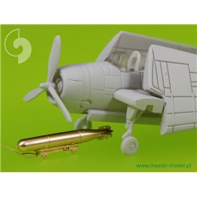 Master 1:350 Amerykańska torpeda lotnicza Mark 13 (22.4in) z wózkami - typ wczesny (10 szt.) 