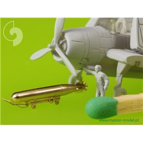 Master 1:350 Amerykańska torpeda lotnicza Mark 13 (22.4in) z wózkami - typ wczesny (10 szt.) 