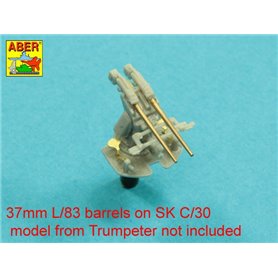 ABER 1:200 Zestaw luf 37 mm L/83 SK C/30 do niemieckich okrętów - 16szt.