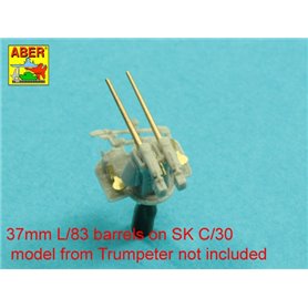 ABER 1:200 Zestaw luf 37 mm L/83 SK C/30 do niemieckich okrętów - 16szt.