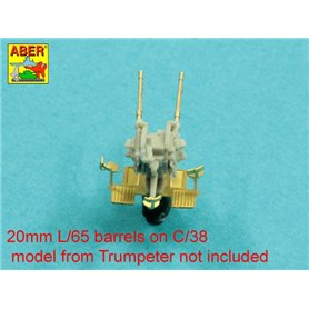 ABER 1:200 Zestaw luf 20mm L/65 C/38 do niemieckich okrętów - 20szt.