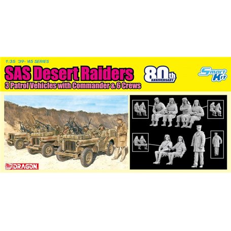 Dragon 6931 SAS Desert Raiders 3 Patrol Vehicles with Commander & 6 Crews