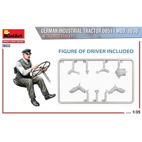 Mini Art 1:35 D8511 Model 1936 W/CARGO TRAILER - GERMAN INDUSTRIAL TRACTOR