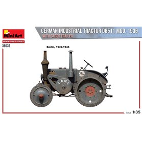 Mini Art 1:35 D8511 Model 1936 W/CARGO TRAILER - GERMAN INDUSTRIAL TRACTOR