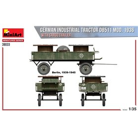 Mini Art 1:35 D8511 Model 1936 W/CARGO TRAILER - GERMAN INDUSTRIAL TRACTOR