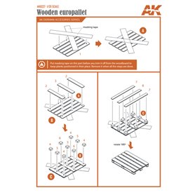 AK Interactive LASER CUT WOODEN EUROPALLET 1:35. 5 UNIT