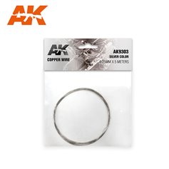 AK Interactive COPPER WIRE 0.25mm x 5m - SILVER COLOR