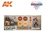 AK Interactive AK-1075 Zestaw WARGAME COLOR SET - BASIC SKIN COLORS