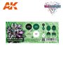 AK Interactive WARGAME COLOR SET. EMERALDS AND GREEN GE