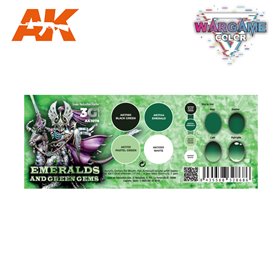 AK Interactive WARGAME COLOR SET. EMERALDS AND GREEN GE