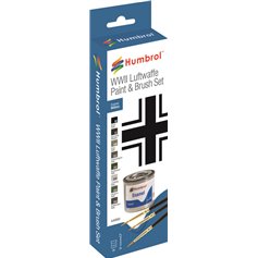 Humbrol AA9065 ENAMEL PAINT AND BRUSH - LUFTWAFFE WWII COLOR SET